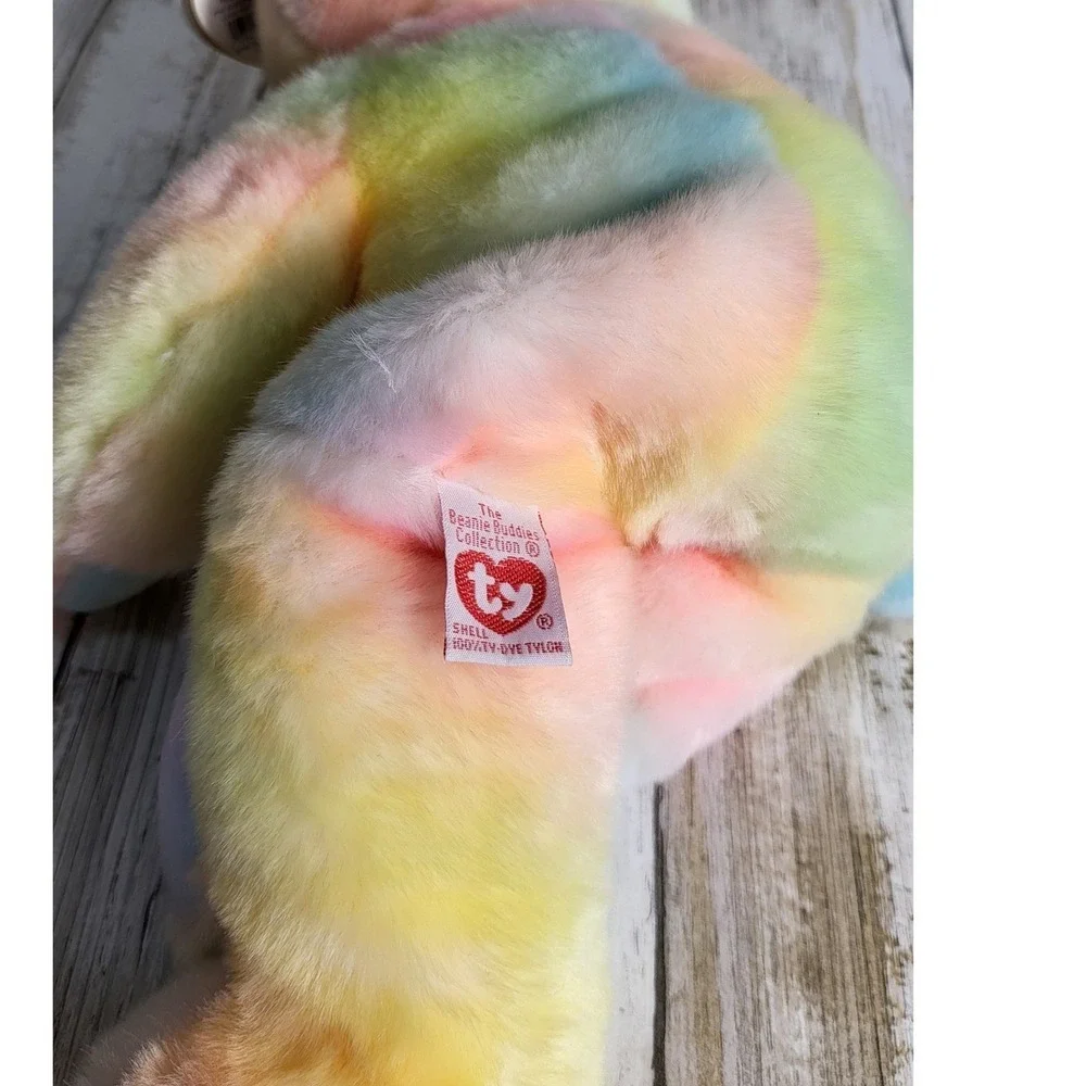 Ty Beanie Buddies Plush Bear Lot Peace Tie-Dye Halo Angel 1999 Holiday Teddy 3pc